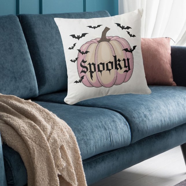 Modern Spooky Pink Pumpkin Cushion (Creator Uploaded)