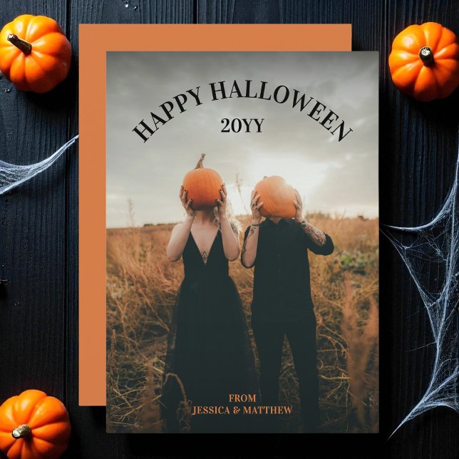 Modern Spooky Simple Scary Photo Happy Halloween Holiday Card (Modern Spooky Simple Scary Photo Happy Halloween Holiday Card)