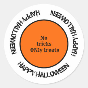Modern Spooky Typography Black & Orange Halloween Classic Round Sticker