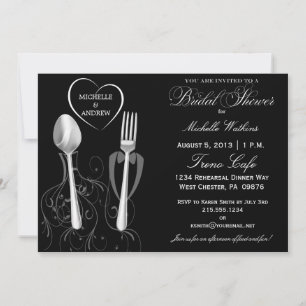 Modern Spoon & Fork Bridal Shower Invitations