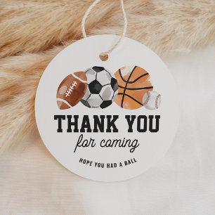 Modern Sports Birthday Favour Tag