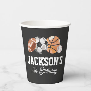 Modern Sports Birthday Party Paper Cups