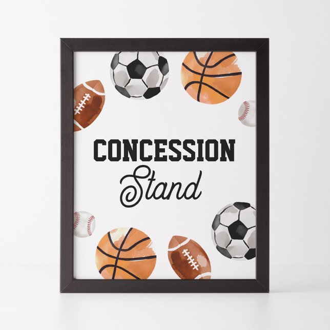 Modern Sports Kids Birthday Concession Stand Sign (Creator Uploaded)
