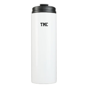 Modern Sports Monogram INITIALS Black Minimalist Thermal Tumbler