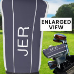 Modern Sports Monogrammed Blue Classic Club  Golf Head Cover<br><div class="desc">Make a statement and keep your golf clubs safe in style with our golfing putter headcover! Shop our integrated collection of coordinating colours and golf accessories. Custom personalised modern initials are added to a dark blue background with white shadowed font. Be sure to check out our other colour options! Email...</div>