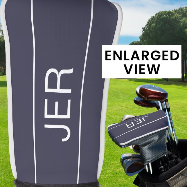 Modern Sports Monogrammed Blue Classic Club  Golf Head Cover (Creator Uploaded)