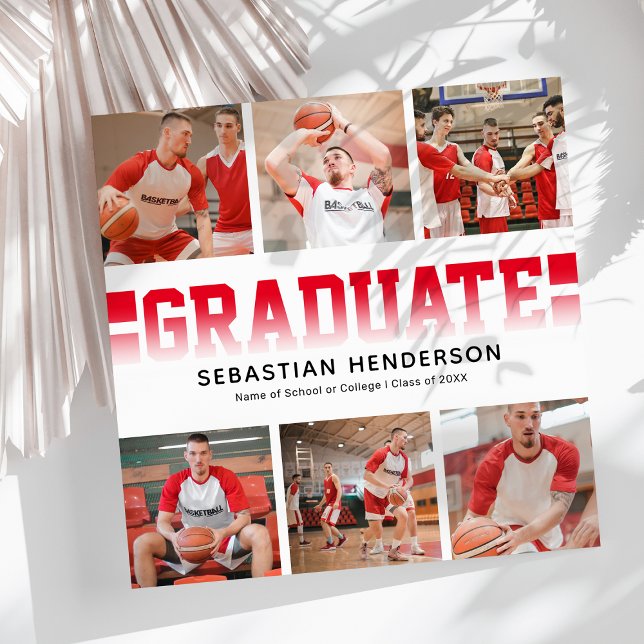 Modern Sports Photo Graduation Party Invitation (Creator Uploaded)