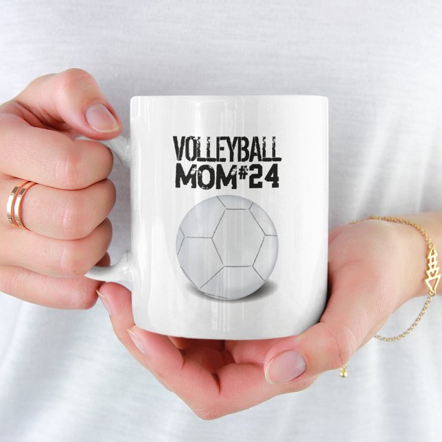 Modern Sports Volleyball Mum Cute Simple Player Coffee Mug (Creator Uploaded)