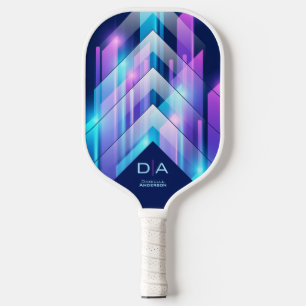 Modern Sporty Geometric Personalised Monogram Pickleball Paddle