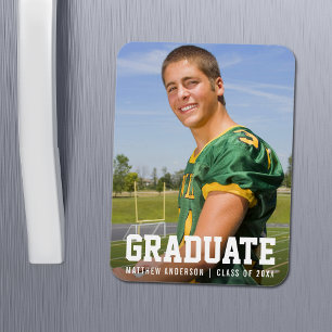 Modern Sporty Graduation Announcement Photo Magnet