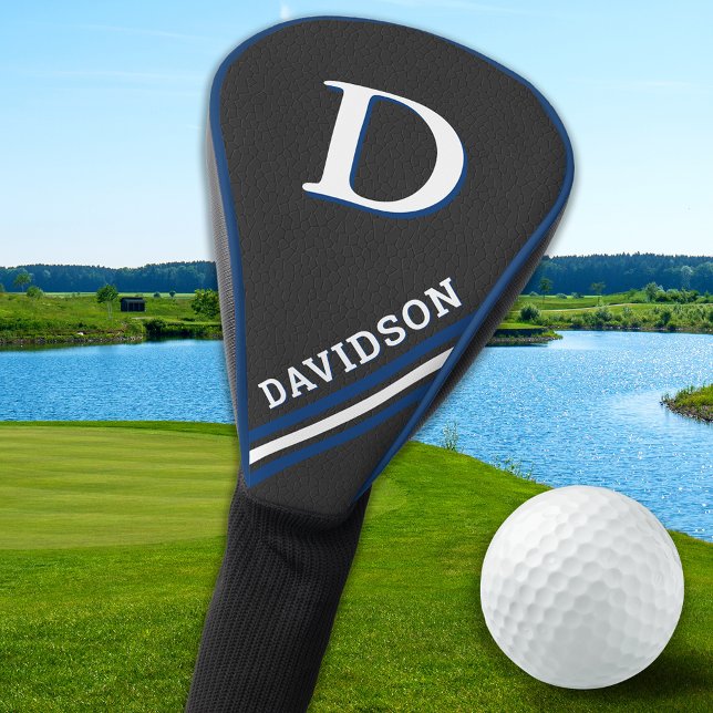 Modern Sporty Monogram Personalised Golfer Gift Golf Head Cover (Creator Uploaded)