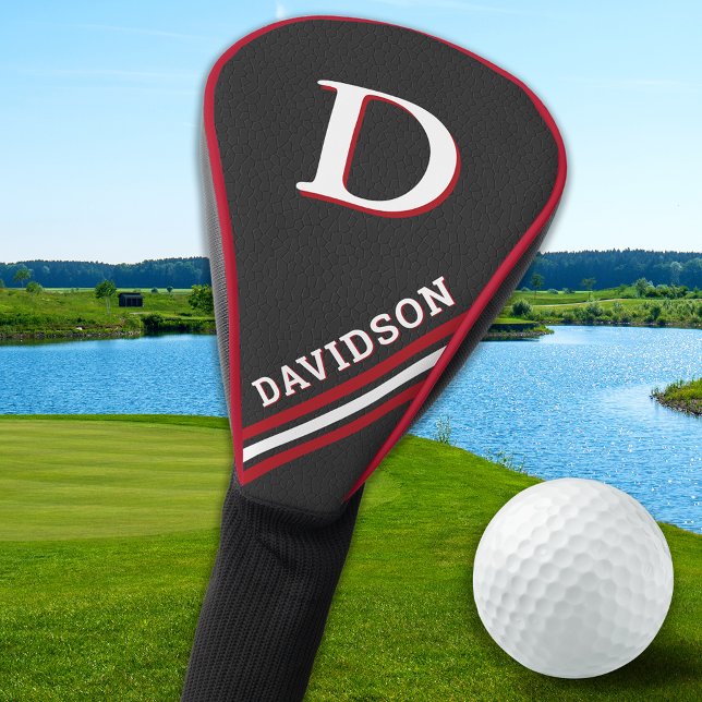 Modern Sporty Personalised Monogram Golfer Gift Golf Head Cover (Creator Uploaded)