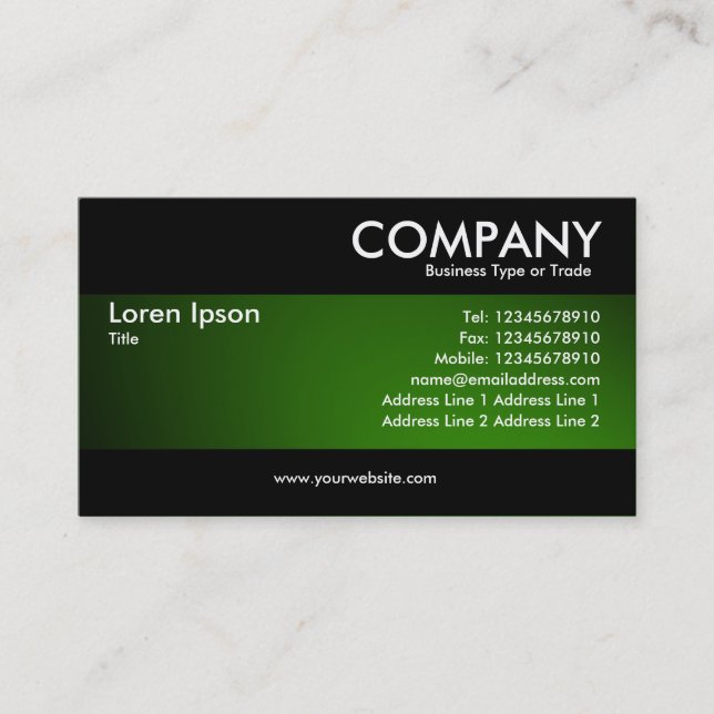 Modern - Spotlit Green Business Card (Front)