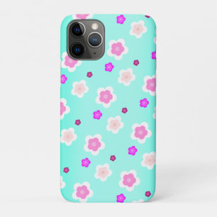 Modern Spring  aqua  gradient purple flora pattern Case-Mate iPhone Case