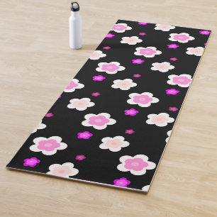 Modern Spring aqua gradient purple flora pattern Yoga Mat