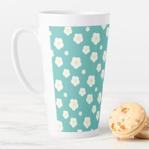 Modern Spring aqua gradient yellow flora pattern Latte Mug