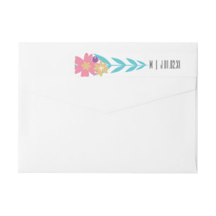 Modern Spring Branch Floral Pink Wrap Around Label