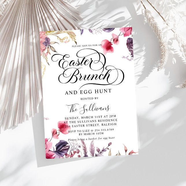 Modern Spring Cute Floral Easter Brunch Invitation (Creator Uploaded)
