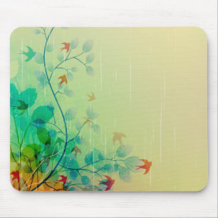 Modern Spring Floral Abstract Art Mouse Pad