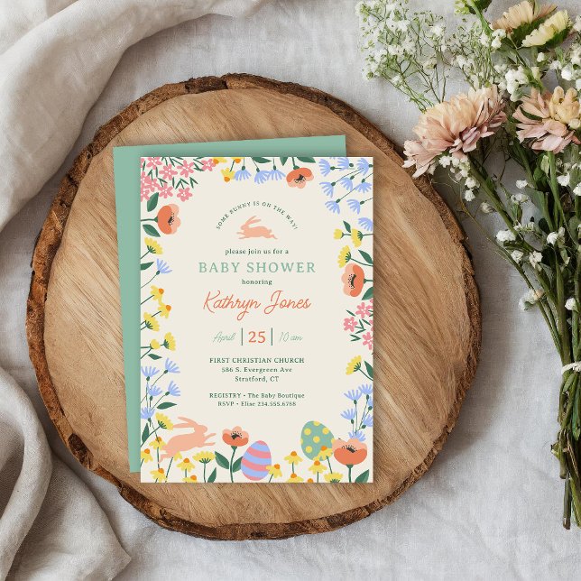Modern Spring Floral Baby Shower Invitation (Creator Uploaded)