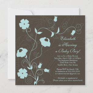 Modern Spring Floral Baby Shower Invitation