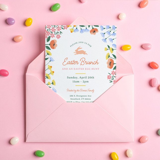 Modern Spring Floral Easter Brunch Invitation (Creator Uploaded)