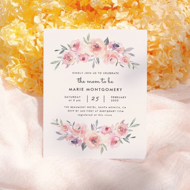 Modern Spring Floral Mum To Be Baby Shower Invitation Postcard (Creator Uploaded)
