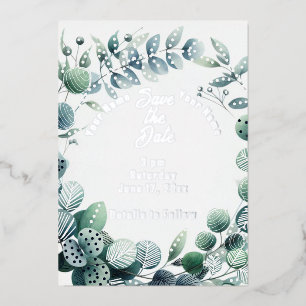Modern Spring Flowers Foil Invitation