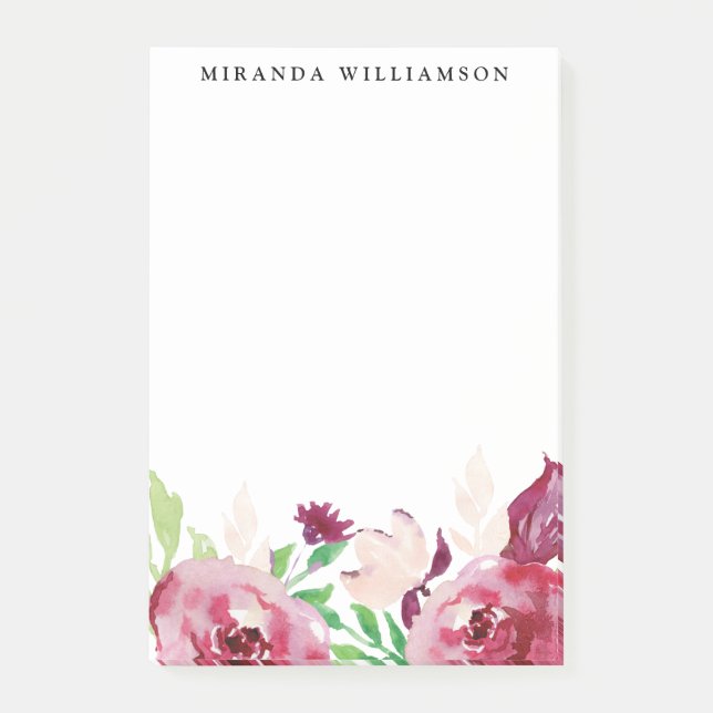 Modern Spring Flowers Post-it Notes (Front)