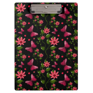 Modern Spring Garden Butterfly Floral Notebook Clipboard