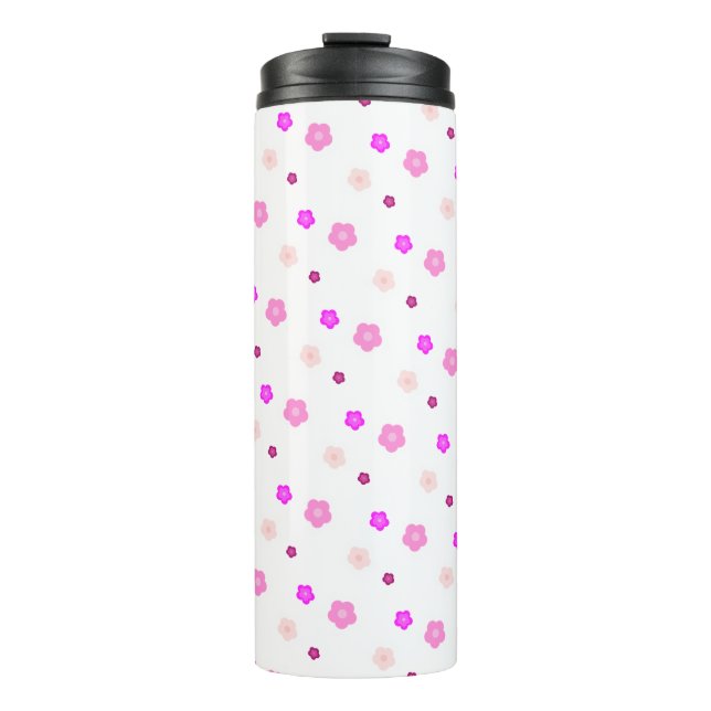 Modern Spring gradient purple flora pattern  Thermal Tumbler (Front)