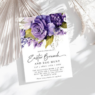 Modern Spring Lilac Floral Easter Brunch Invitation