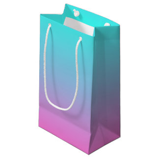modern spring pink turquoise ombre wedding favour small gift bag