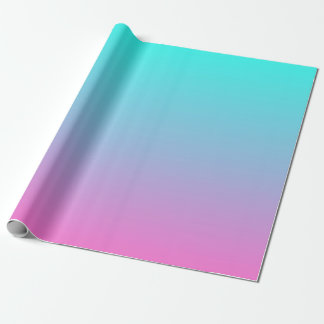 modern spring pink turquoise ombre wedding favour wrapping paper