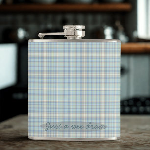 Modern Spring Tartan Blue Plaid Flask
