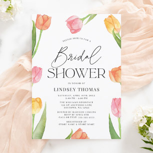 Modern Spring Tulips Bridal Shower Invitation