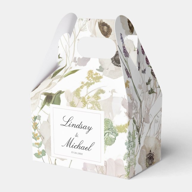 Modern Spring Wedding Favour Box (Front Side)
