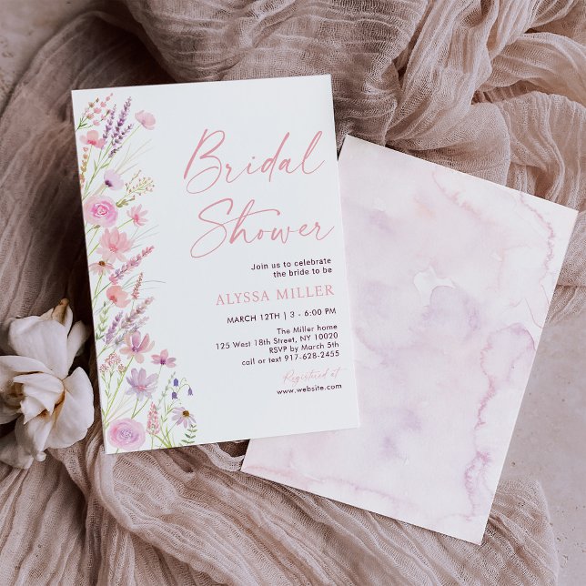 Modern Spring Wildflower Bridal Shower Invitation (Creator Uploaded)