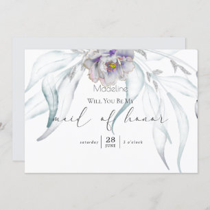 Modern Springtime Eucalyptus Matron of Honour Invi Invitation