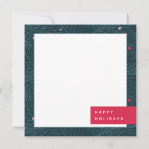 Modern Spruce Custom Happy Holidays Note Card