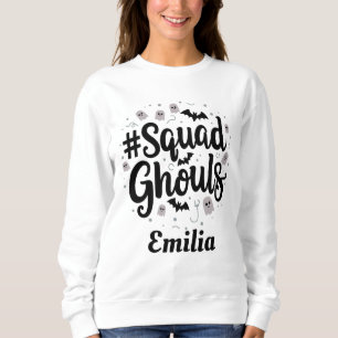 Modern Squad Ghouls Halloween Custom Name Sweatshirt
