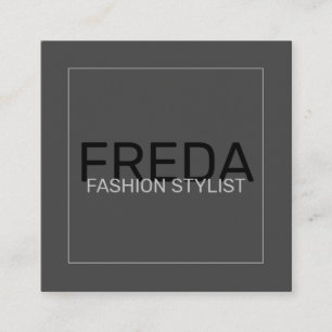 Modern Square Black Fashion Stylist Square Business Card