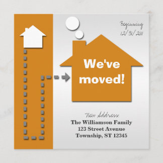Modern Square Bold Orange Moving Announcements