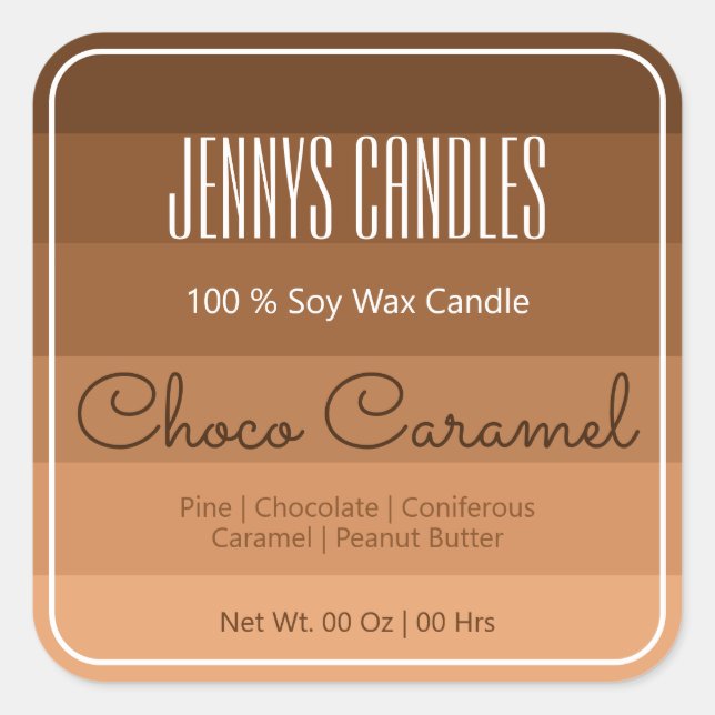 Modern Square Border Pastel Rainbow Ombre Brown Sticker (Front)