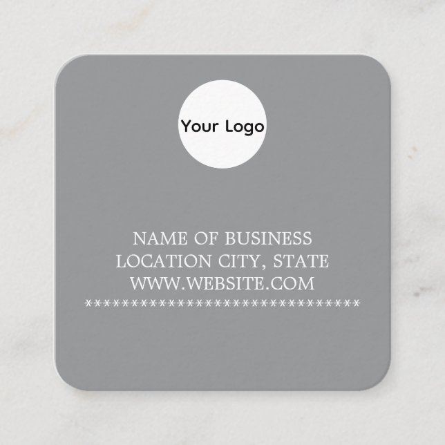 Modern Square Business Card with QR Code (Front)