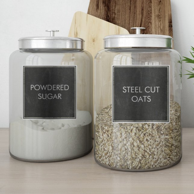 Modern Square Chalkboard Pantry Labels (Creator Uploaded)