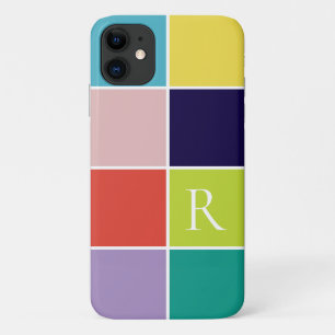 Modern square colour block monogrammed Case-Mate iPhone case