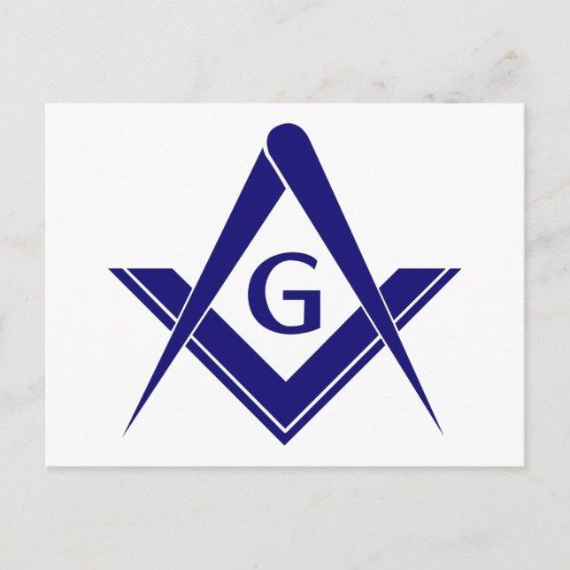 Modern Square & Compasses Postcard (Front)