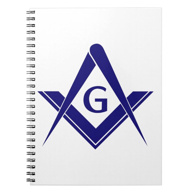 Modern Square & Compasses Spiral Notebook (Front)