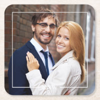 Modern Square Frame Monogrammed Photo